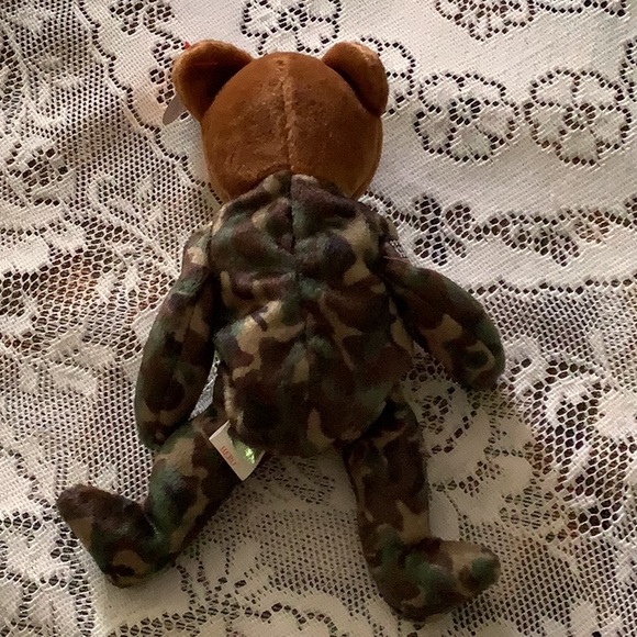 TY Beanie Hero bear camouflage w/ patch bd 3/12/2003 hang tag still on. - Picture 7 of 10